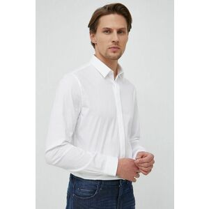 Košeľa Calvin Klein pánska, biela farba, slim, s klasickým golierom vyobraziť