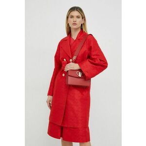 Kabát Pinko dámsky, červená farba, prechodný, dvojradový vyobraziť