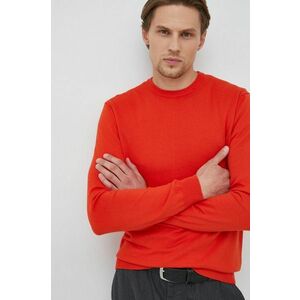 Bavlnený sveter United Colors of Benetton pánsky, oranžová farba, tenký vyobraziť