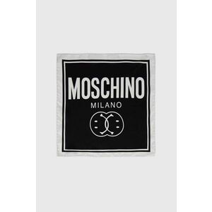 Hodvábna vreckovka Moschino x Smiley čierna farba vyobraziť