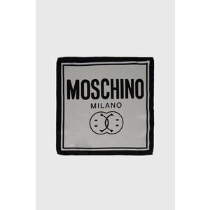 Hodvábna vreckovka Moschino x Smiley šedá farba vyobraziť