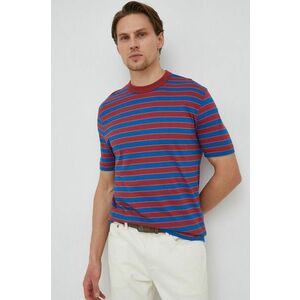 Bavlnené tričko PS Paul Smith bordová farba, vzorované vyobraziť