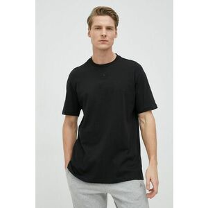 Bavlnené tričko adidas čierna farba, jednofarebné vyobraziť