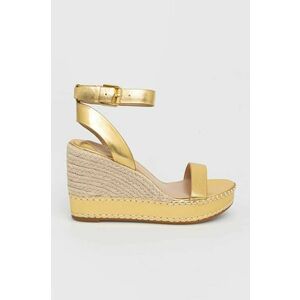 Kožené sandále Lauren Ralph Lauren 802898505001 dámske, zlatá farba, na kline vyobraziť