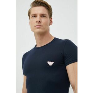 Tričko Emporio Armani Underwear pánske, tmavomodrá farba, jednofarebné vyobraziť