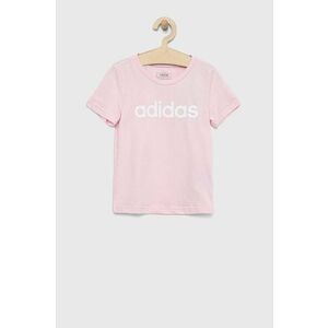 Detské bavlnené tričko adidas G LIN ružová farba vyobraziť