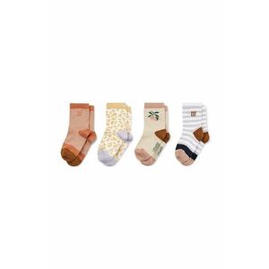 Detské ponožky Liewood 4-pak béžová farba vyobraziť
