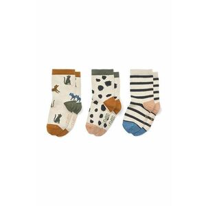 Detské ponožky Liewood 3-pak béžová farba vyobraziť