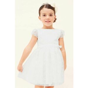 Dievčenské šaty Mayoral biela farba, mini, áčkový strih vyobraziť