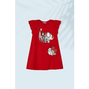 Dievčenské šaty s kabelkou Mayoral červená farba, mini, rovný strih vyobraziť