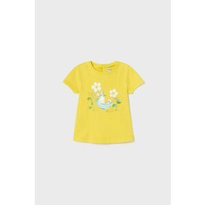 Detské bavlnené tričko Mayoral žltá farba vyobraziť
