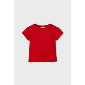 Detské bavlnené tričko Mayoral červená farba vyobraziť