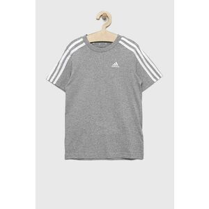 Detské tričko adidas U 3S šedá farba, jednofarebné vyobraziť