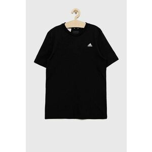 Detské bavlnené tričko adidas U SL čierna farba, s potlačou vyobraziť