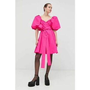 Šaty Pinko fialová farba, mini, áčkový strih vyobraziť