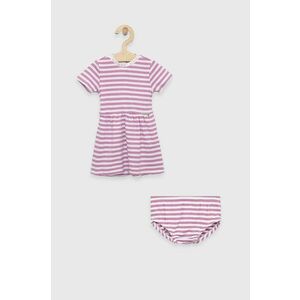 Šaty pre bábätká Guess ružová farba, mini, áčkový strih vyobraziť