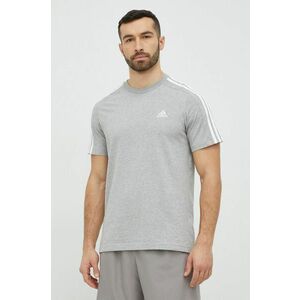 Bavlnené tričko adidas šedá farba, jednofarebné vyobraziť