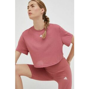 Tričko na jogu adidas Performance Studio ružová farba vyobraziť