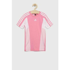 Detské bavlnené tričko adidas LK CB CO TEE ružová farba vyobraziť