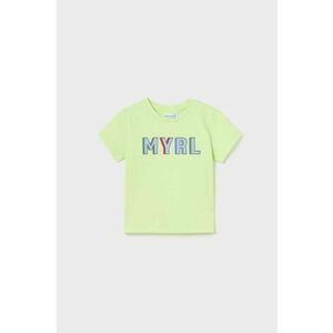 Detské bavlnené tričko Mayoral zelená farba, s potlačou vyobraziť