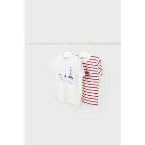 Detské bavlnené tričko Mayoral biela farba, vzorovaný vyobraziť