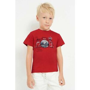 Detské bavlnené tričko Mayoral červená farba, s potlačou vyobraziť