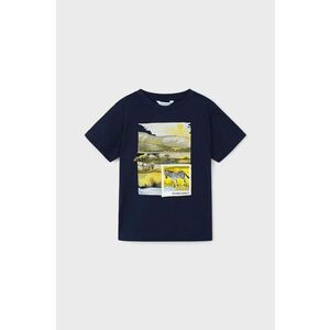 Detské bavlnené tričko Mayoral tmavomodrá farba, s potlačou vyobraziť