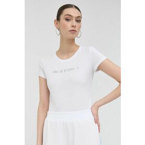 Bavlnené tričko Armani Exchange biela farba vyobraziť
