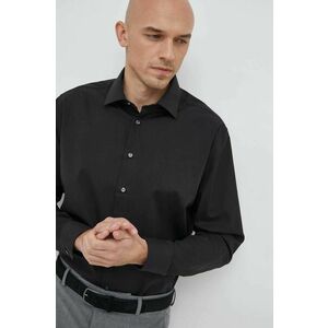 Bavlnená košeľa Seidensticker pánska, čierna farba, slim vyobraziť