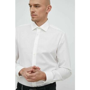 Bavlnená košeľa Seidensticker pánska, béžová farba, slim, s klasickým golierom vyobraziť