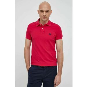 Bavlnené polo tričko United Colors of Benetton ružová farba, jednofarebné vyobraziť