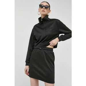 Sukňa Guess čierna farba, mini, rovný strih vyobraziť