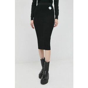 Sukňa Armani Exchange čierna farba, midi, puzdrová vyobraziť