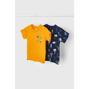 Detské bavlnené tričko Mayoral oranžová farba, vzorovaný vyobraziť