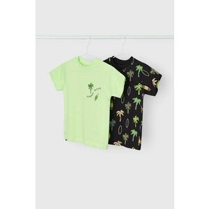 Detské bavlnené tričko Mayoral zelená farba, vzorovaný vyobraziť