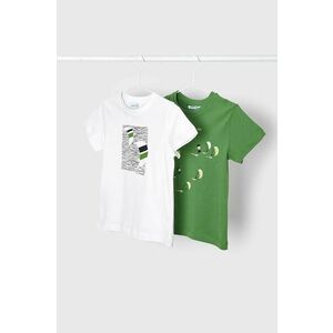 Detské bavlnené tričko Mayoral zelená farba, s potlačou vyobraziť