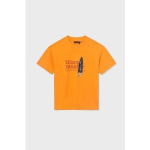 Detské bavlnené tričko Mayoral oranžová farba, s potlačou vyobraziť