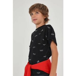 Detské bavlnené tričko Mayoral čierna farba, vzorovaný vyobraziť