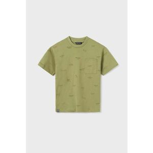 Detské bavlnené tričko Mayoral zelená farba, vzorovaný vyobraziť