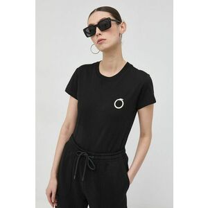 Bavlnené tričko Trussardi čierna farba vyobraziť