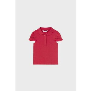Tričko pre bábätko Mayoral červená farba, s golierom vyobraziť