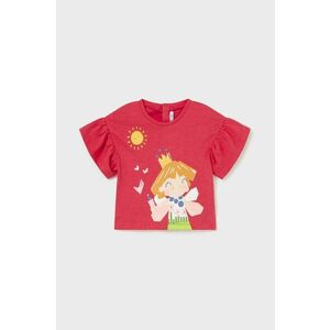 Detské bavlnené tričko Mayoral červená farba vyobraziť