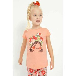 Detské bavlnené tričko Mayoral oranžová farba vyobraziť