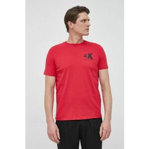 Bavlnené tričko Armani Exchange červená farba, s potlačou vyobraziť