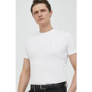 Tričko Trussardi pánske, biela farba, jednofarebné vyobraziť