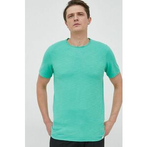 Bavlnené tričko United Colors of Benetton zelená farba, jednofarebné vyobraziť