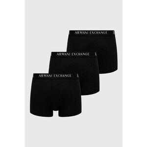 Boxerky Armani Exchange 3-pak pánske, čierna farba vyobraziť