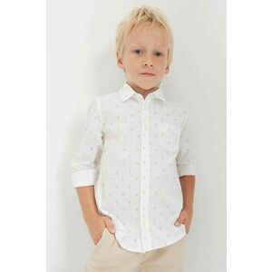 Detská bavlnená košeľa Mayoral biela farba vyobraziť