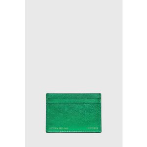 Kožené puzdro na karty Victoria Beckham dámsky, zelená farba vyobraziť