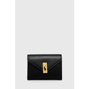 Kožená peňaženka Polo Ralph Lauren dámsky, čierna farba vyobraziť